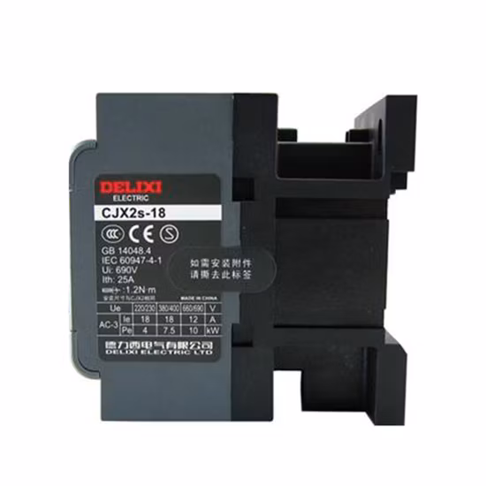 Delixi de alta qualidade certificado pela Ce Cjx2 110V 220V 380V 12A 24A 36A 1210 1810 3 Fase 2p Magnético DC AC Contator